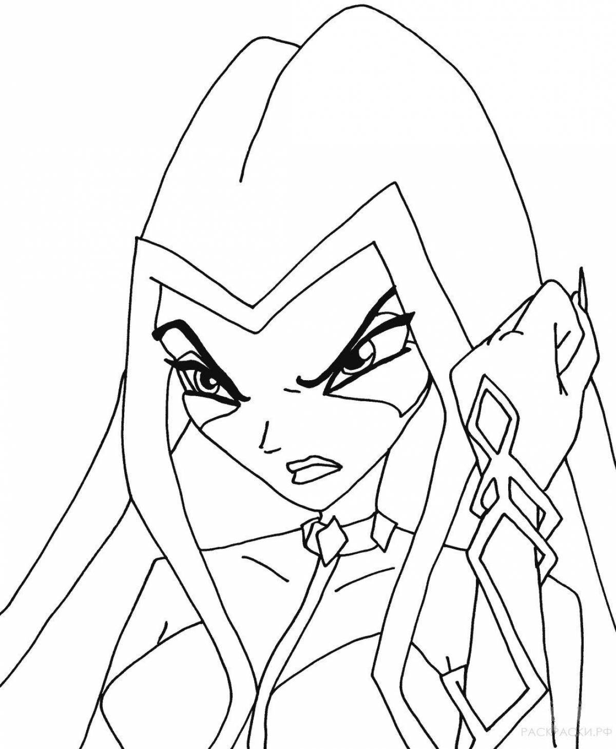Flowering winx trix coloring page