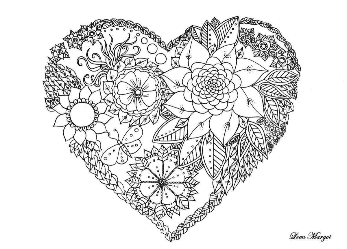 Gorgeous intricate coloring heart