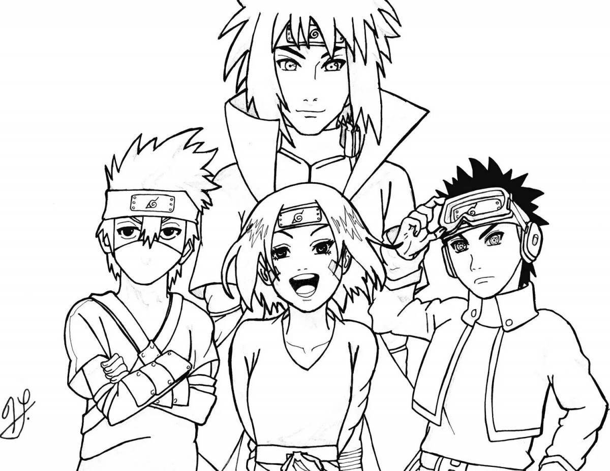 Animated naruto minato coloring book