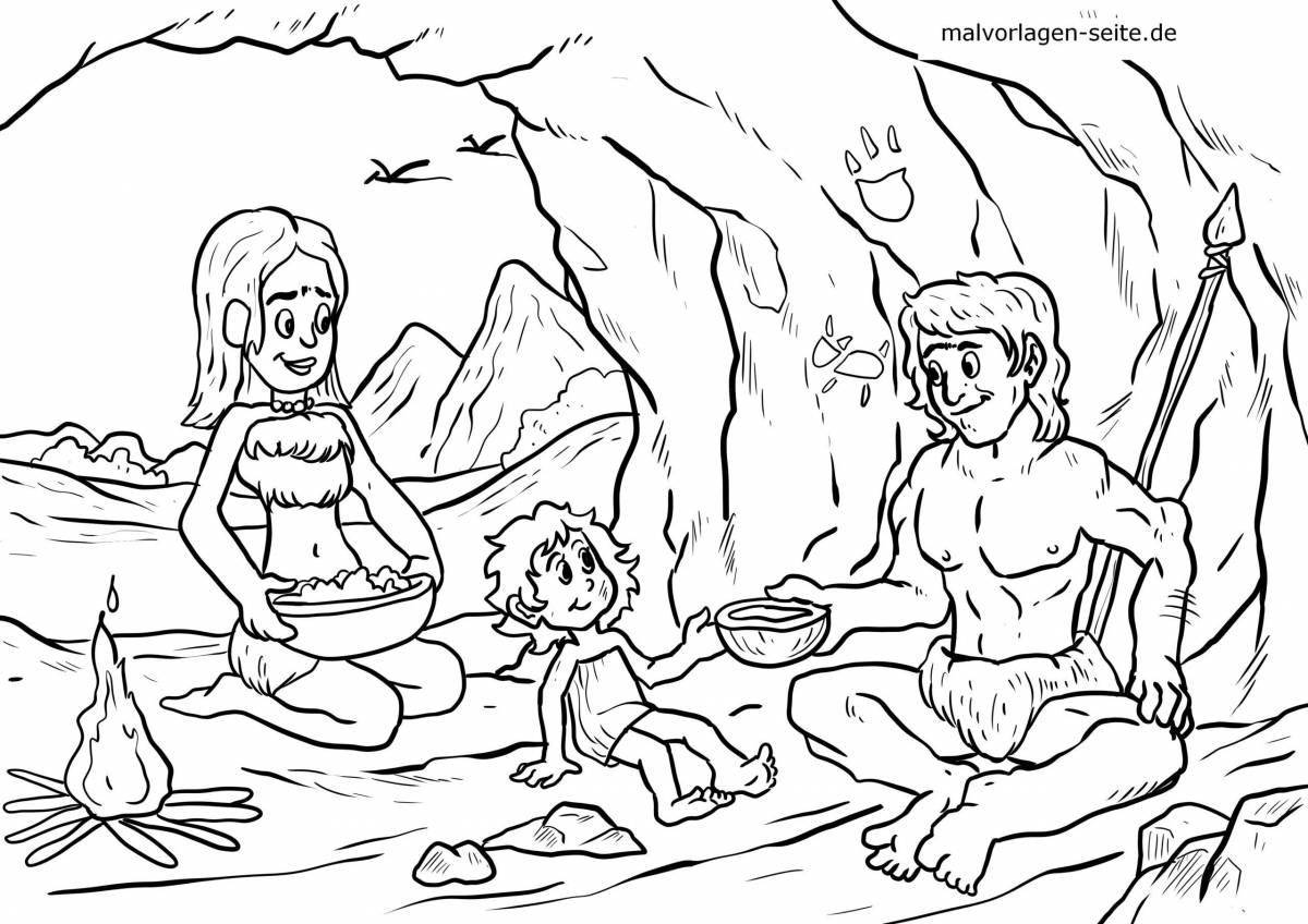 Tempting stone age coloring book