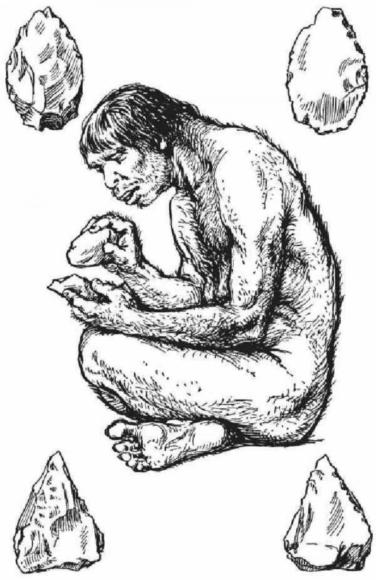 Elegant stone age coloring page