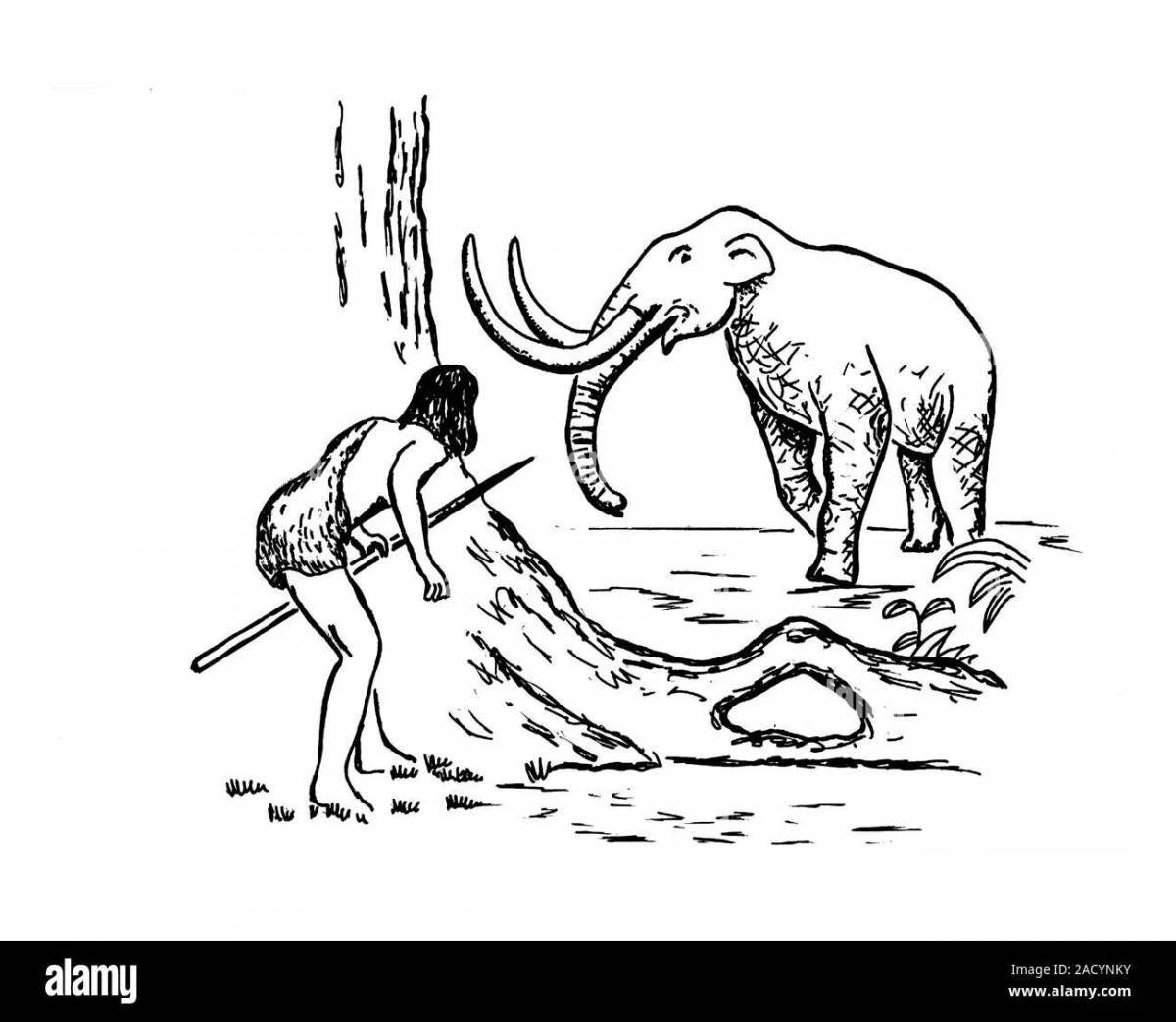 Living stone age coloring page
