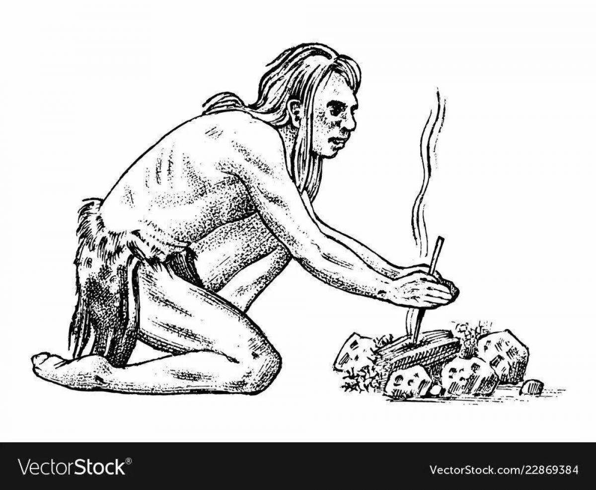 Amazing stone age coloring page