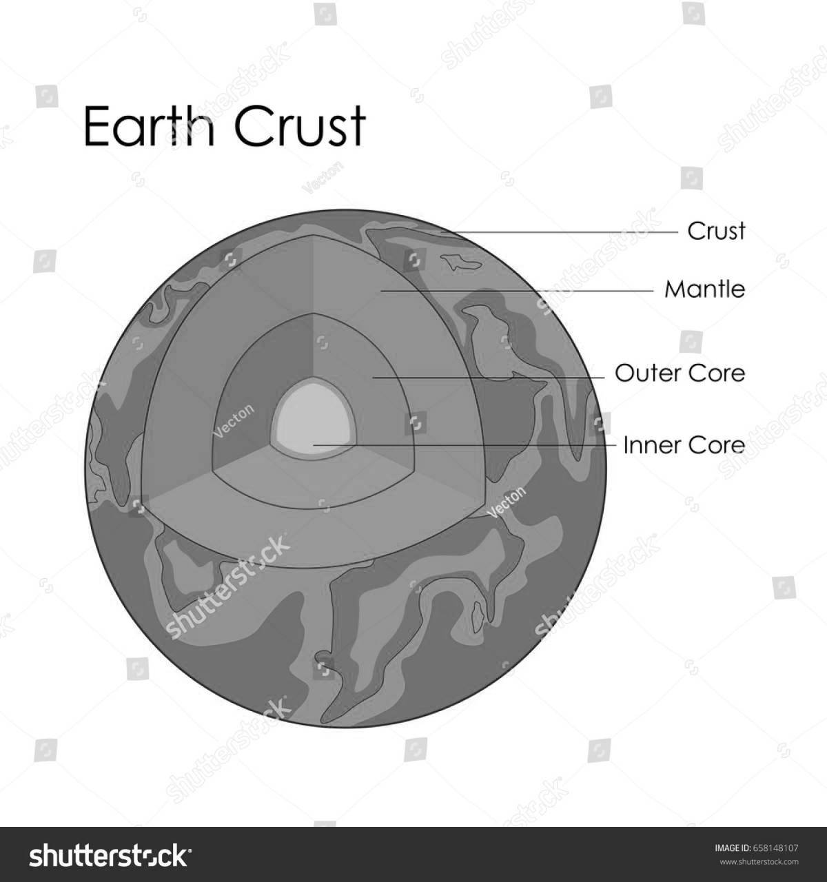 Radiant earth structure coloring page