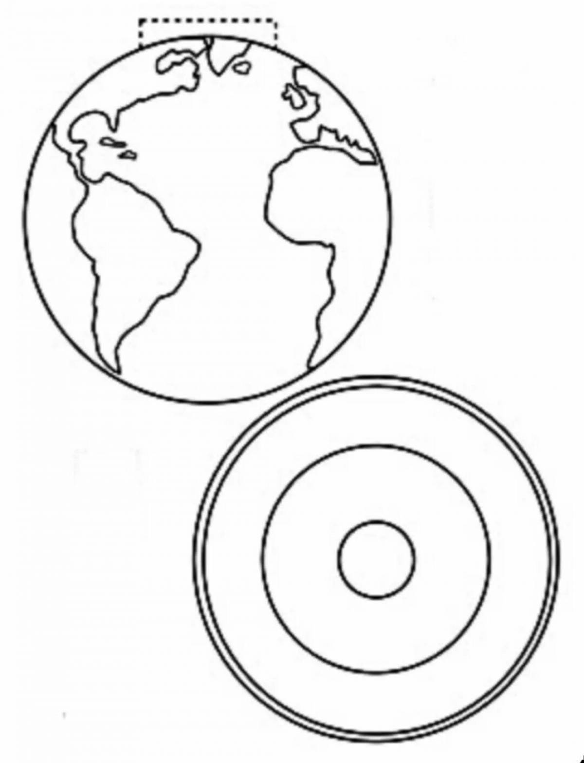 Coloring page of living earth structure