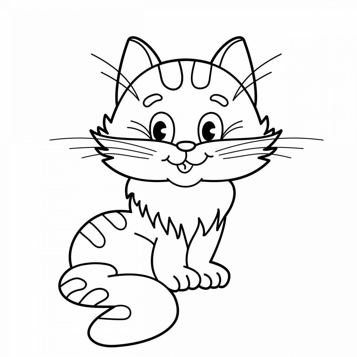 Snuggly tabby kitten coloring page