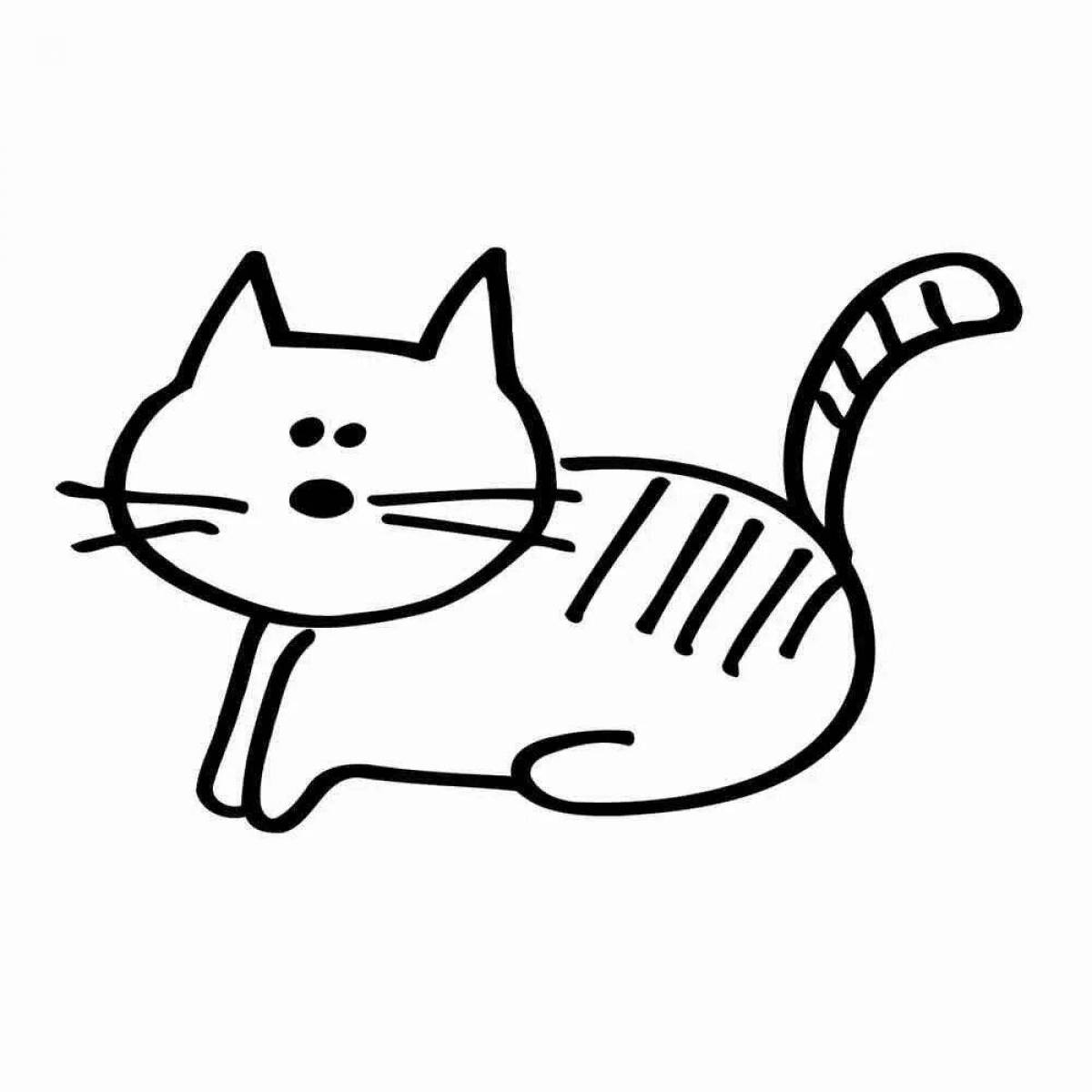 Любопытный полосатый котенок раскраска