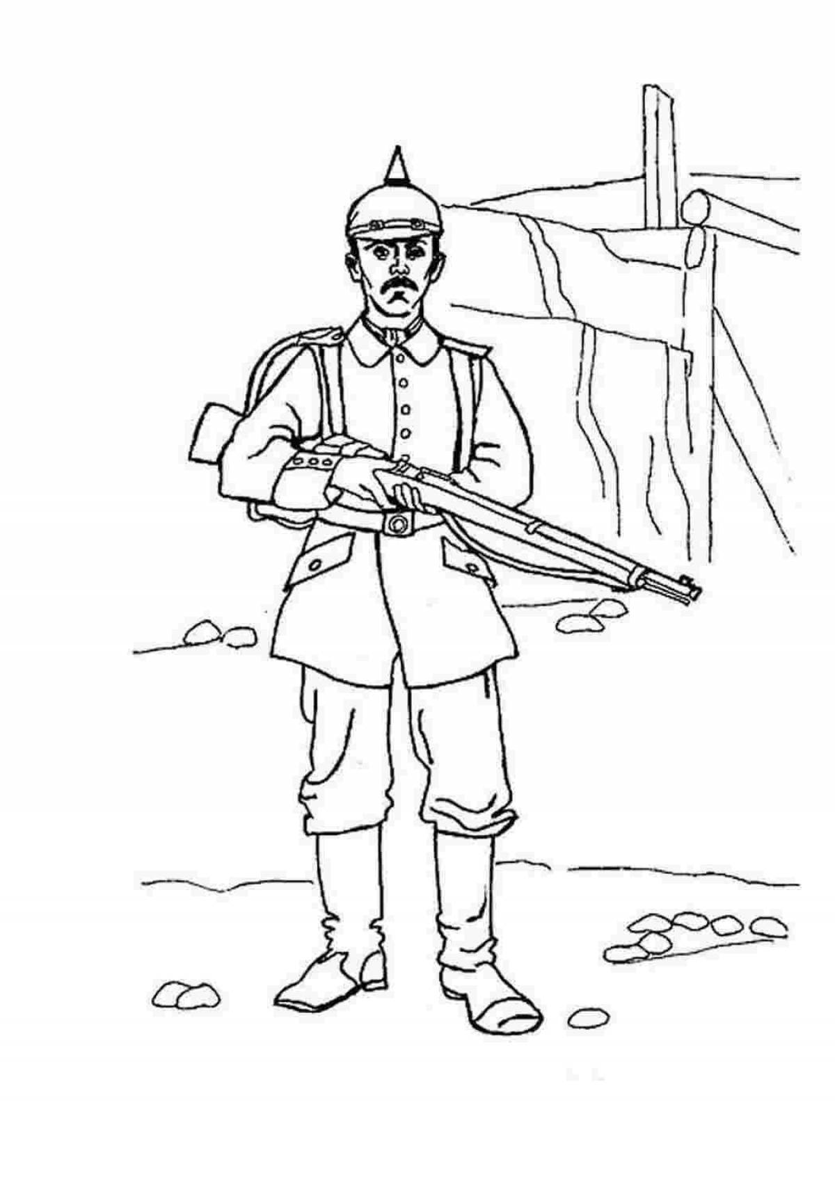 Раскраска прославленный солдат ссср