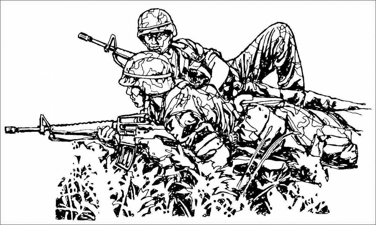 Coloring page luxury ussr soldier