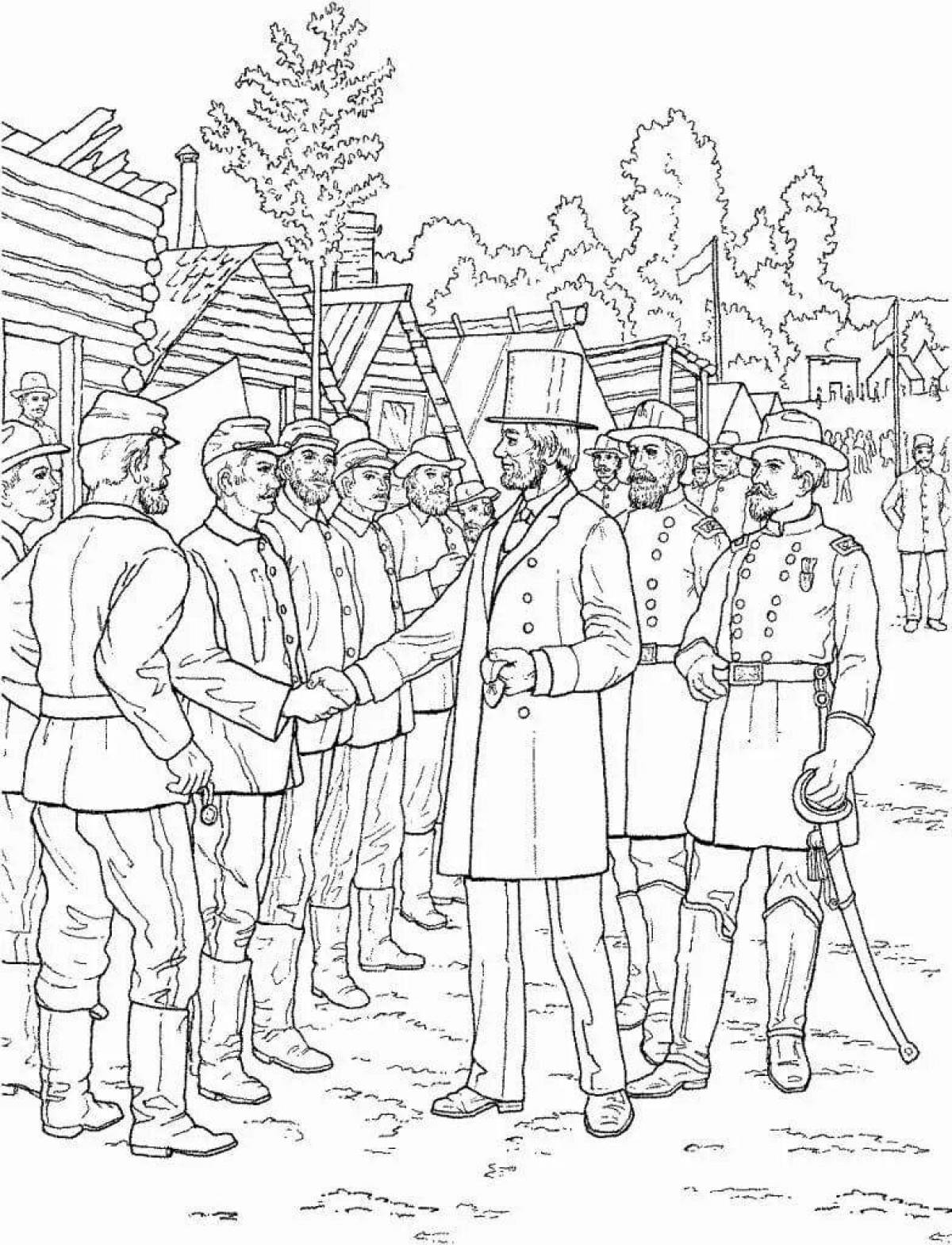 Coloring book prosperous ussr soldier