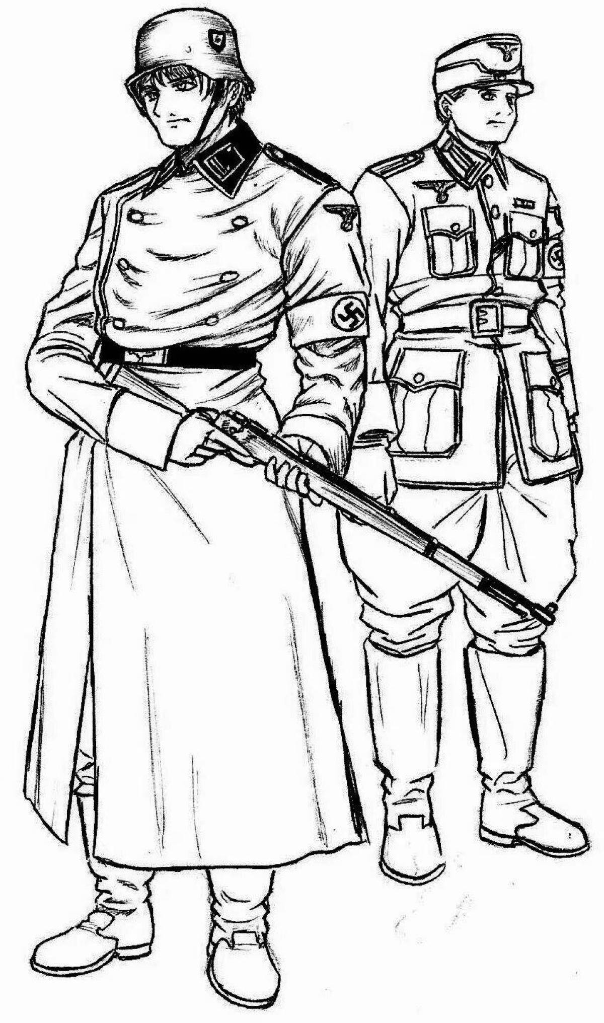 Coloring page mighty ussr soldier