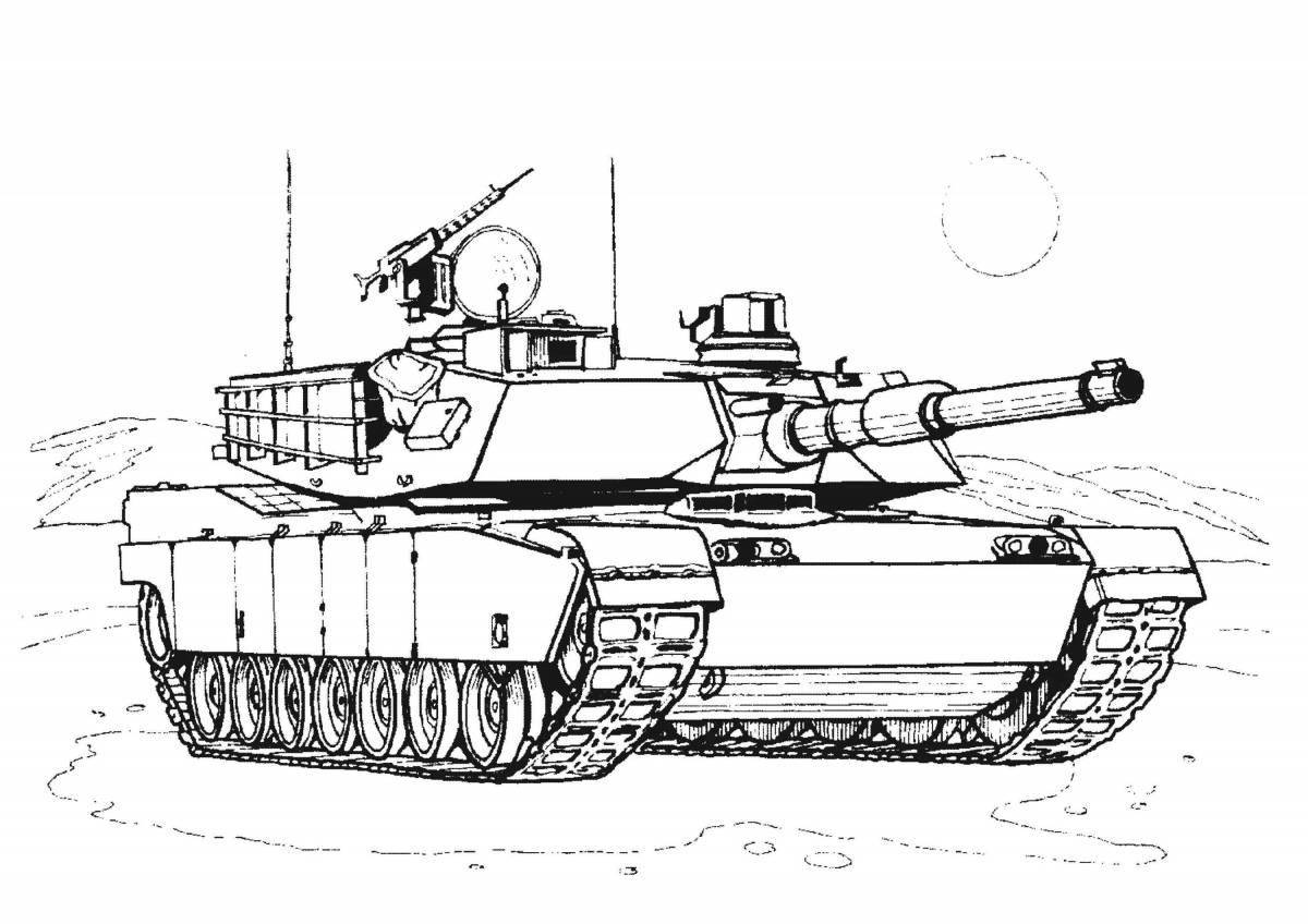 Красочно оформленный танк-терминатор