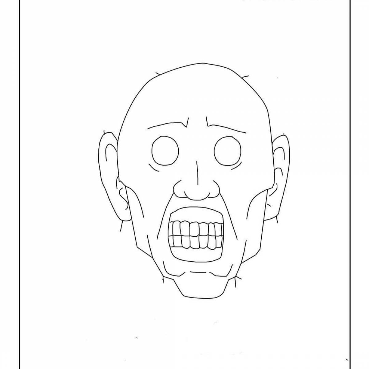 Раскраска Цветная раскраска бабушка