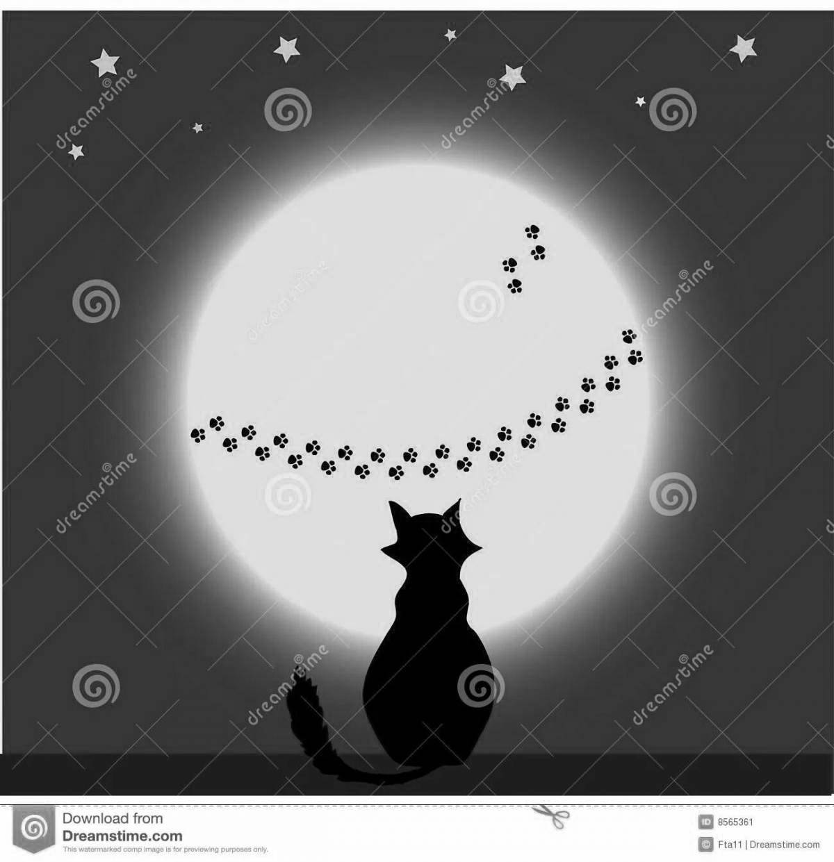 Великолепная раскраска лунный кот