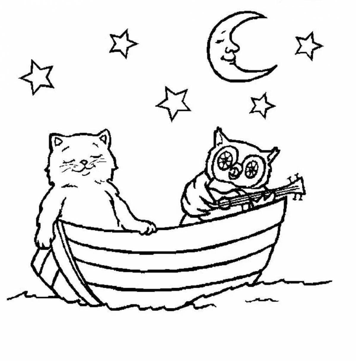 Волшебная раскраска лунный кот