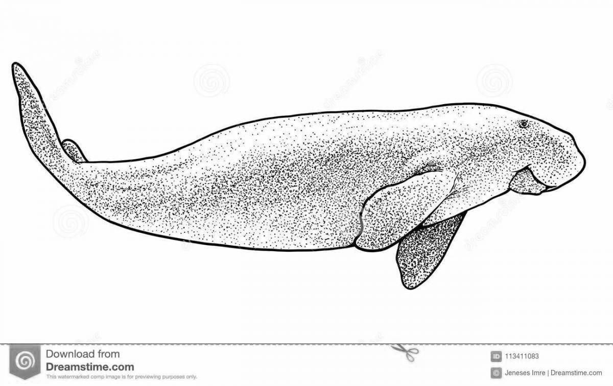 Awesome sea cow coloring page