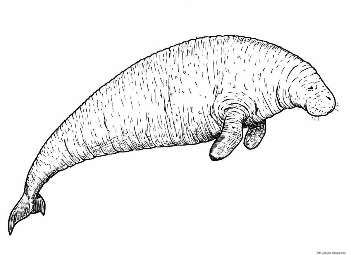 Great sea cow coloring page