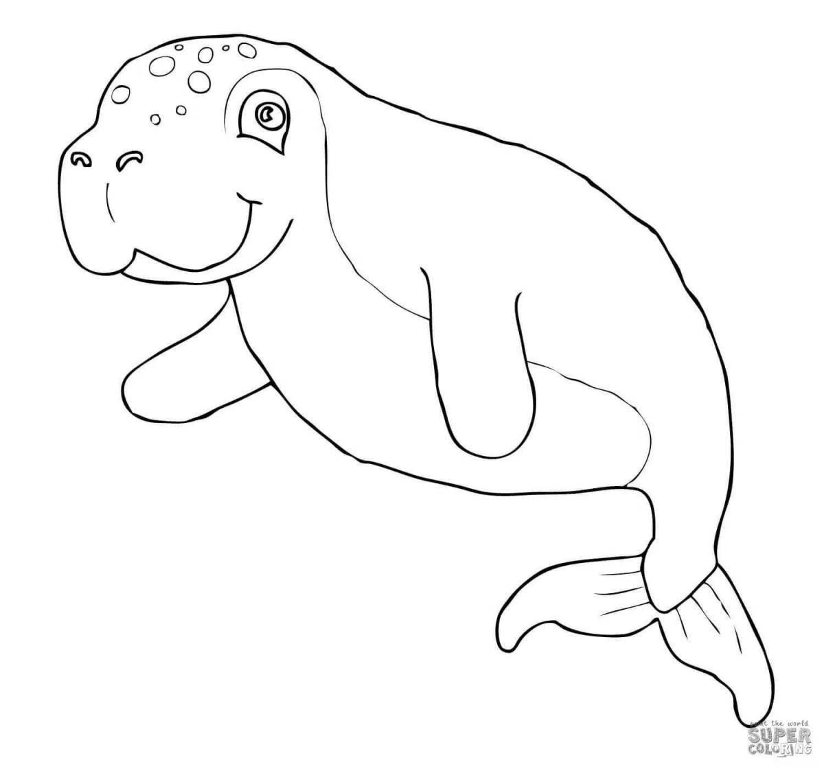 Coloring page generous sea cow