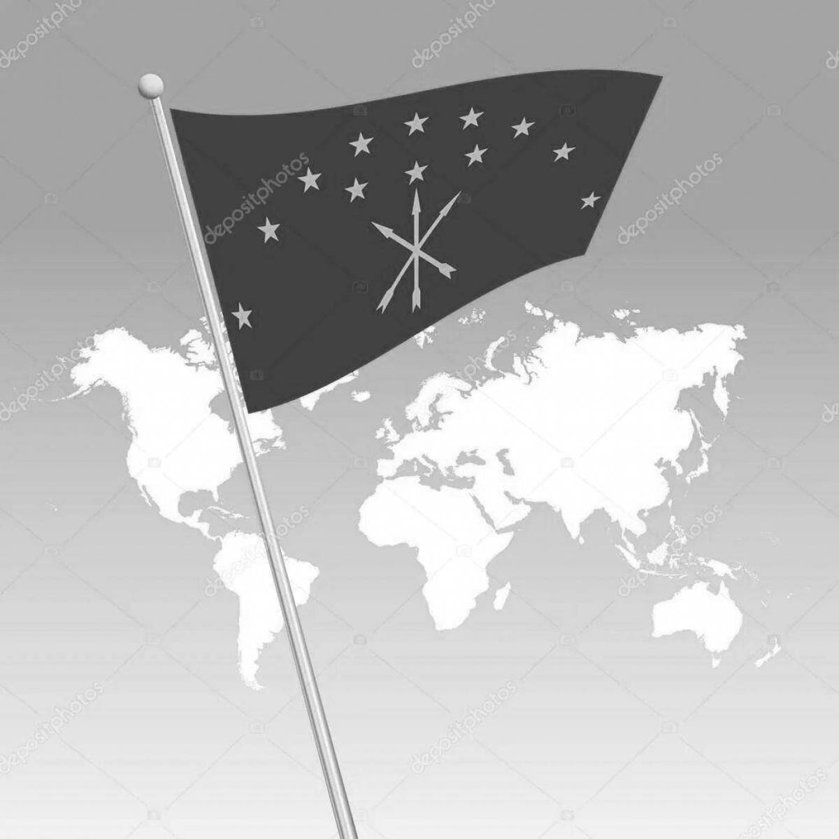 Coloring page merry adygea flag