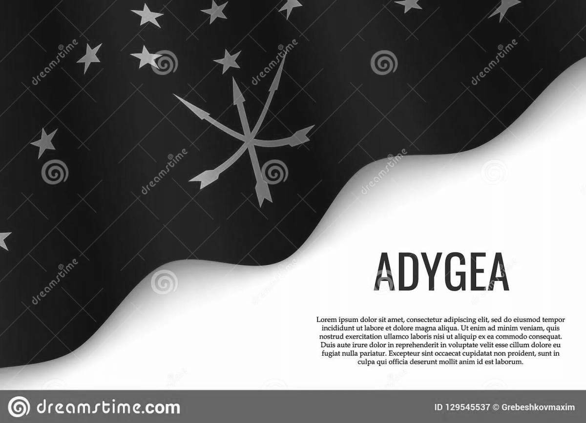 Coloring page dazzling adygea flag