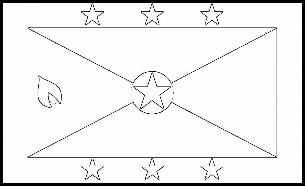 Coloring book fat flag of adygea