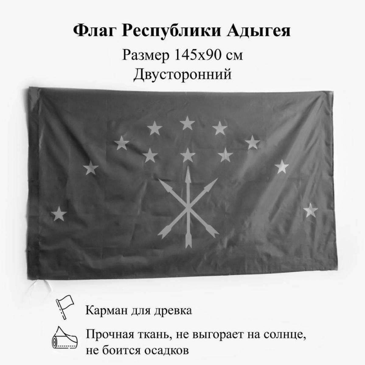 Coloring page fascinating flag of adygea