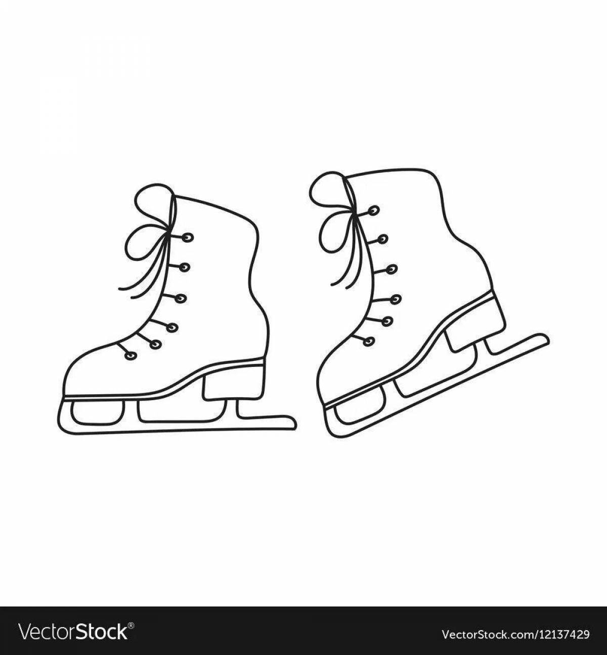 Coloring page with colorful skate pattern