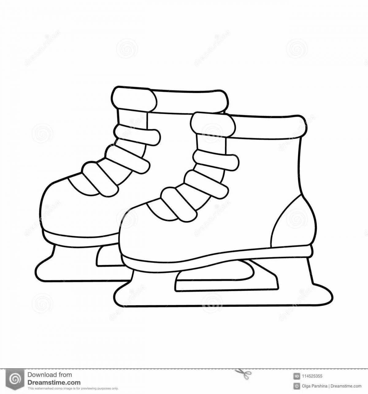 Attractive skate coloring picture