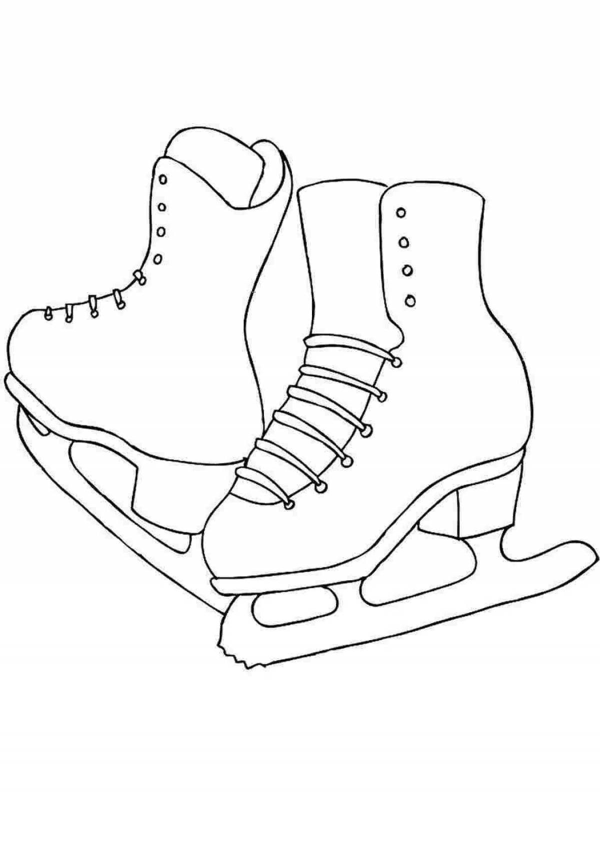 Intriguing skate coloring page