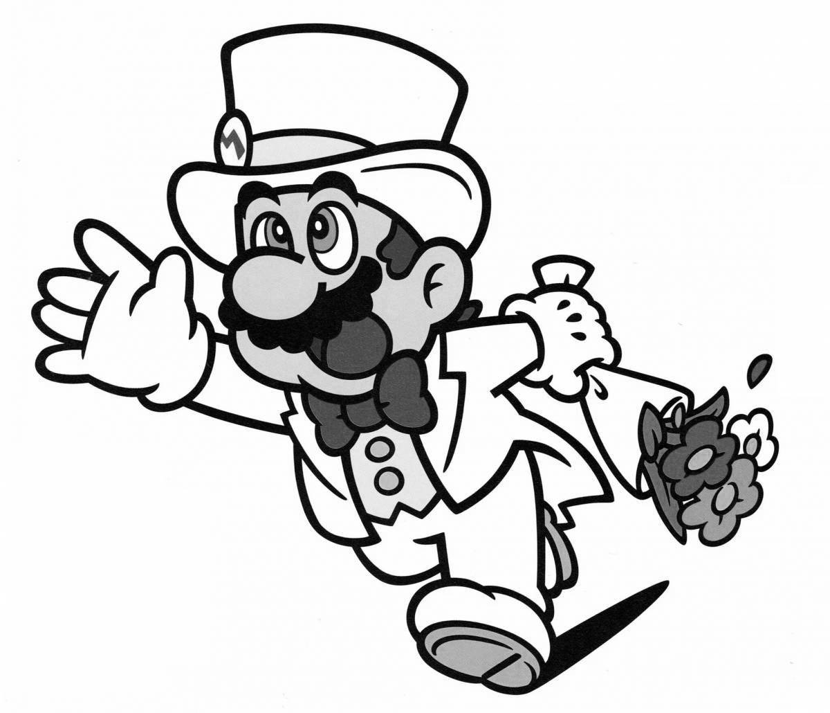 Charming mario odyssey coloring page