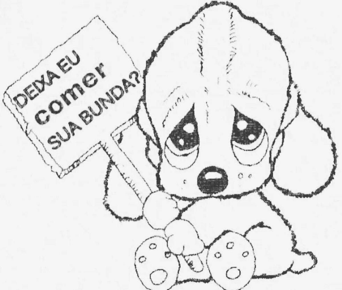 Раскраска Раскраска любящие милашки-собачки