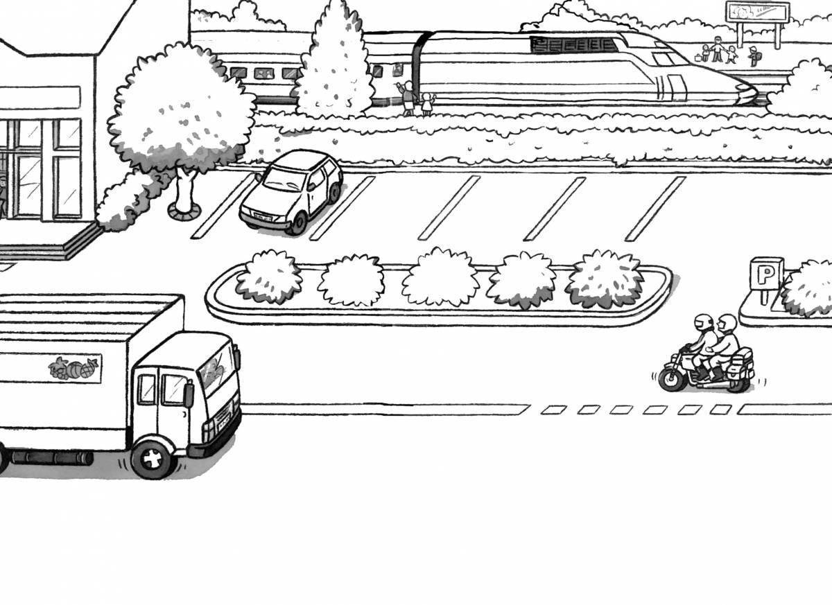 Улица раскраска для детей распечатать Раскраски Car parking (26 шт.) - скачать или распечатать бесплатно #28940