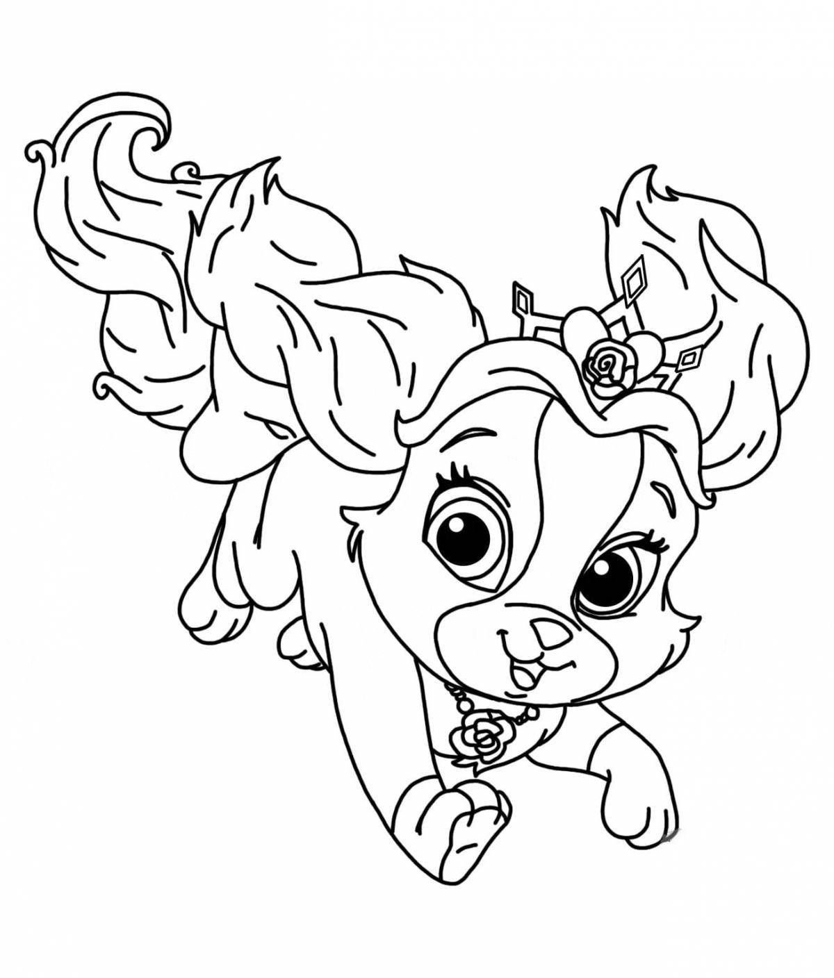 Раскраска Раскраска игривый собачий милашка