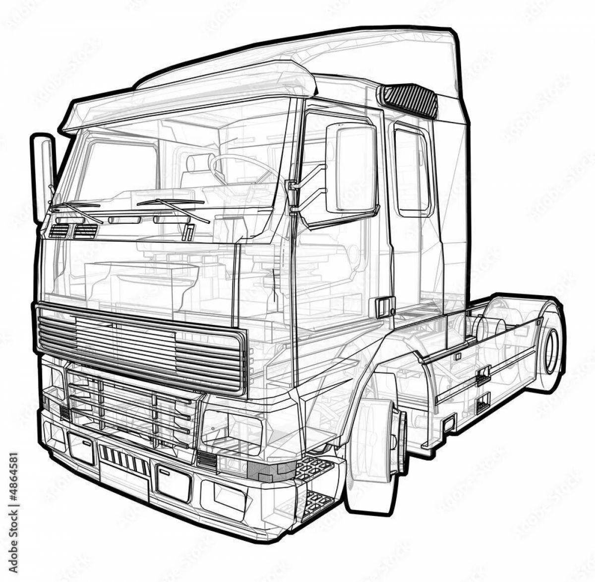 Раскраска truckers 2 с цветной анимацией