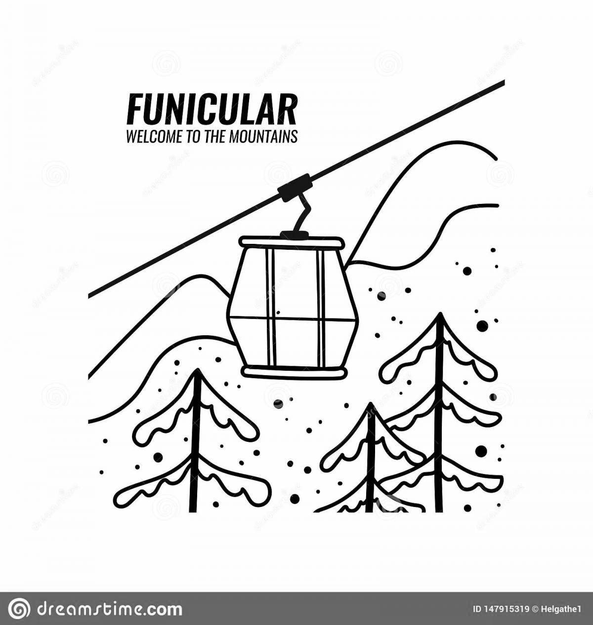 Fairytale cable car coloring page