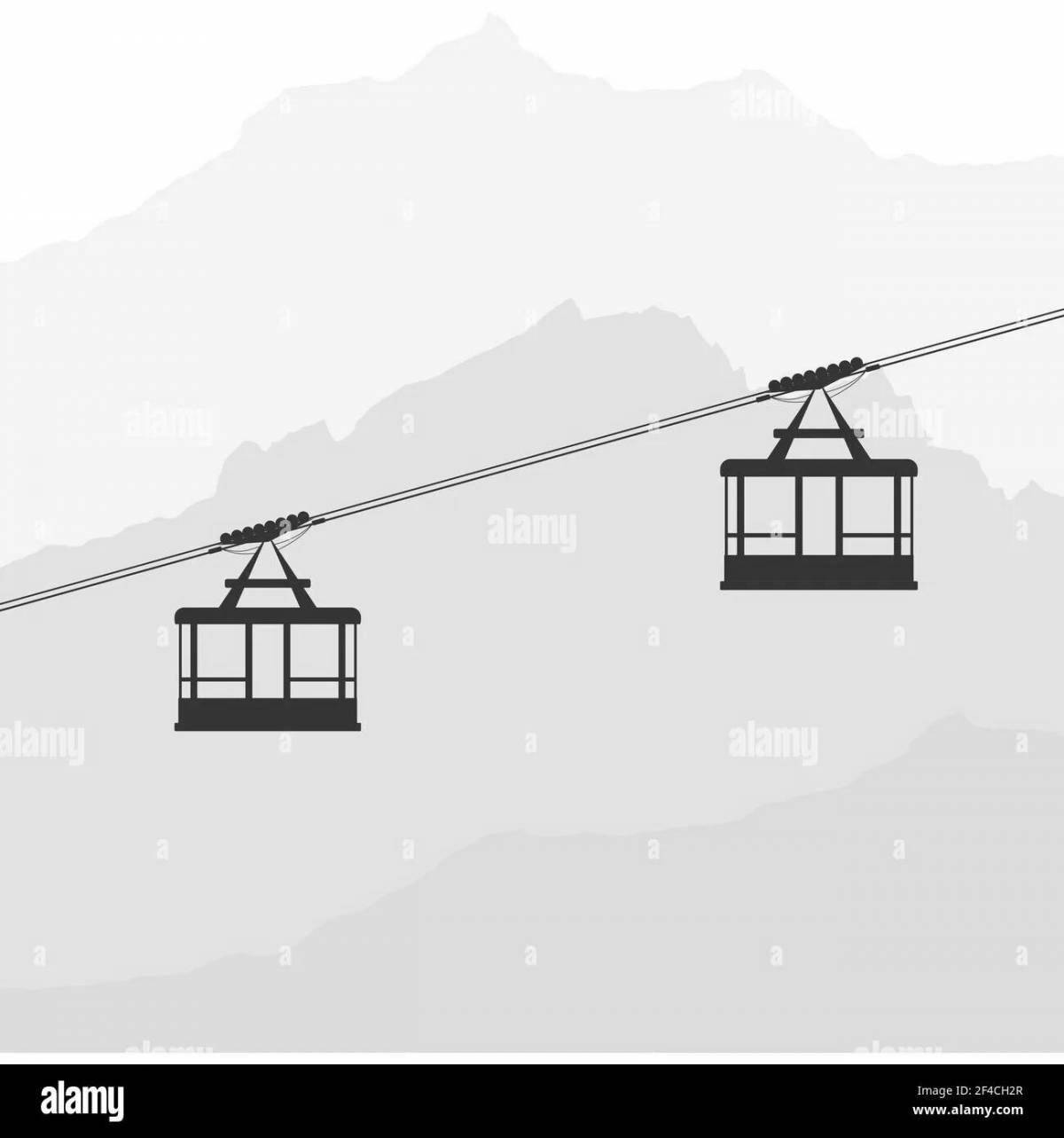 Exquisite cable car coloring page