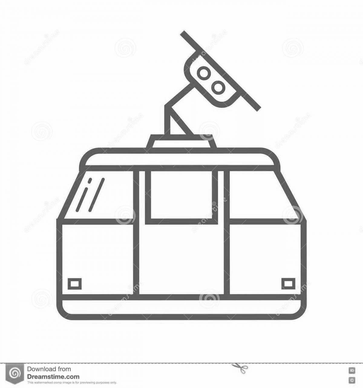 Coloring book amazing cable car