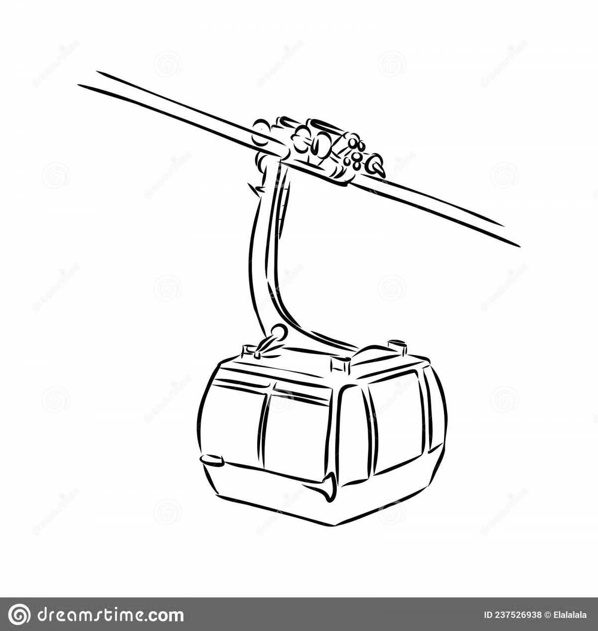 Увлекательная раскраска канатной дороги