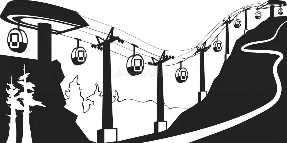 Cute cable car coloring page