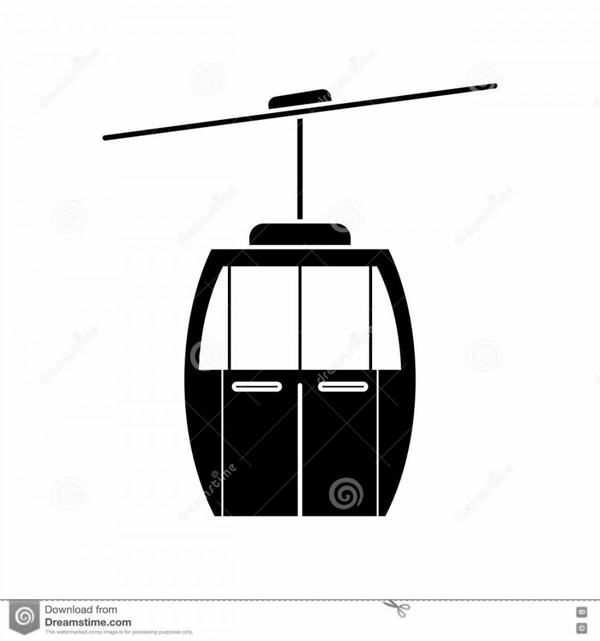 Playful cable car coloring page