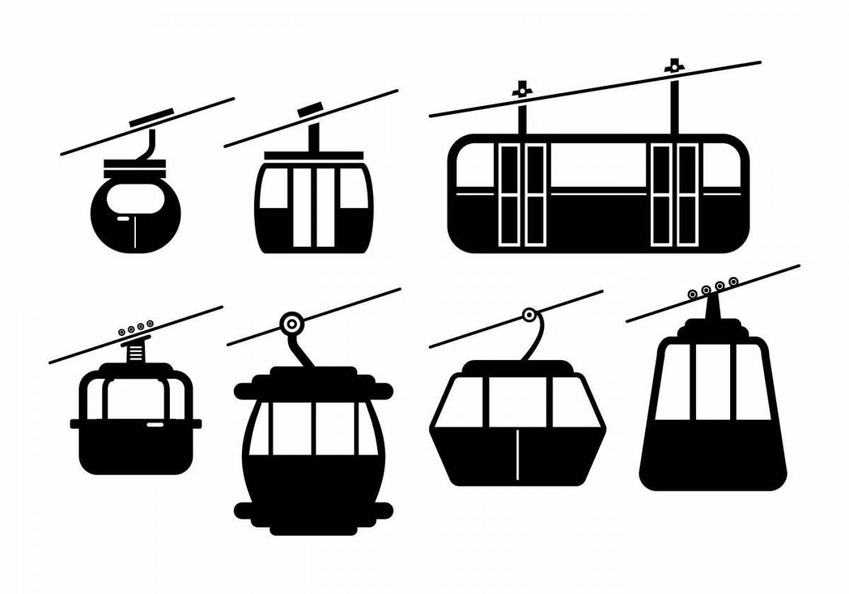 Intriguing cable car coloring