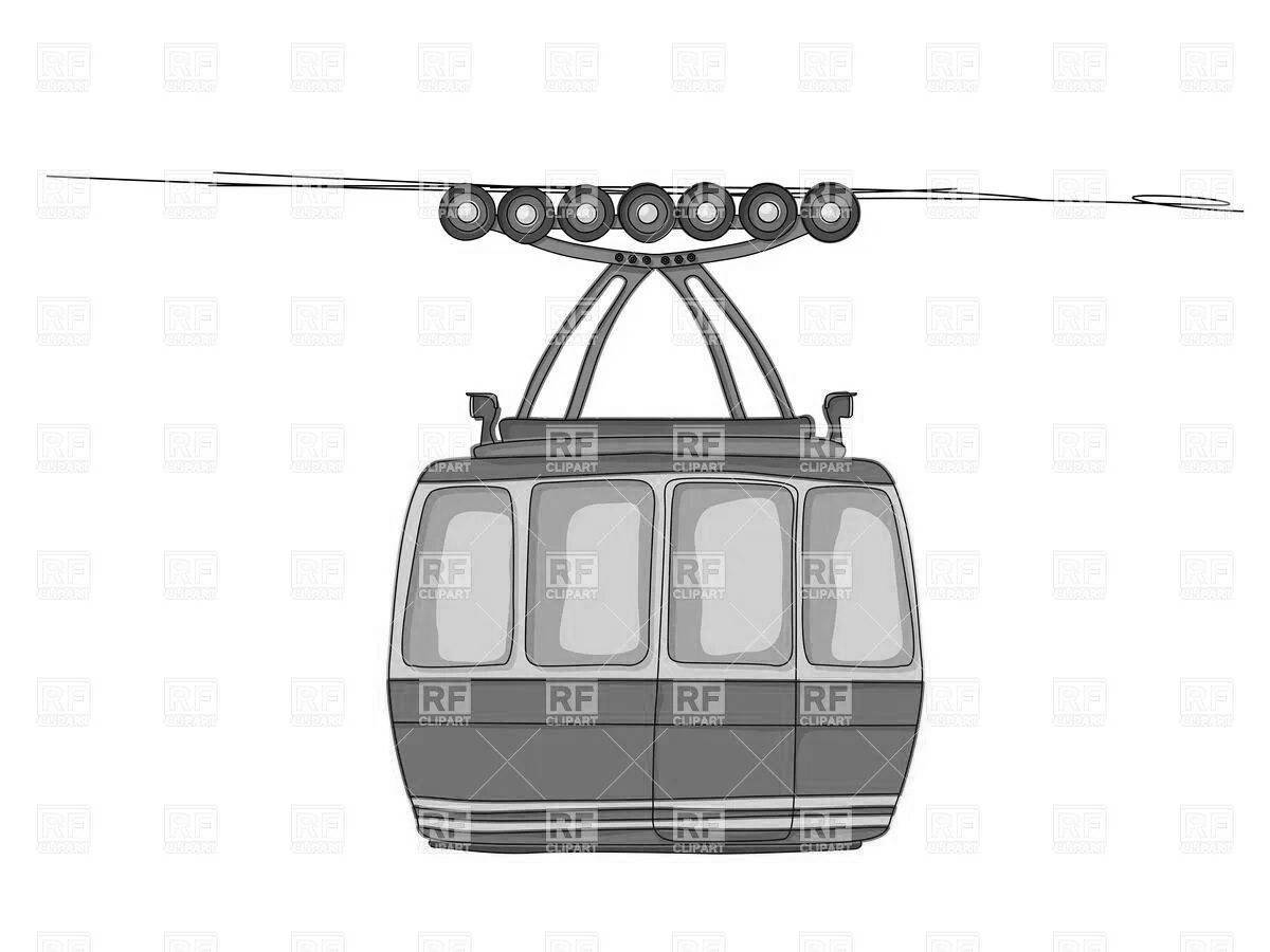 Attractive cable car coloring book