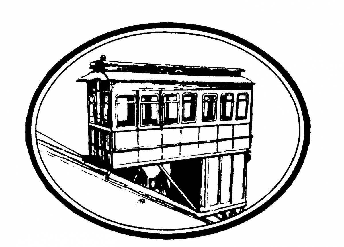 Coloring book attractive cable car