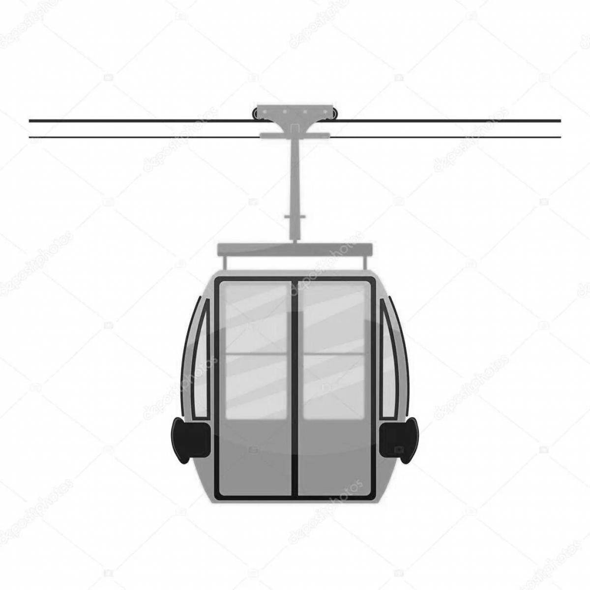Inviting cable car coloring book