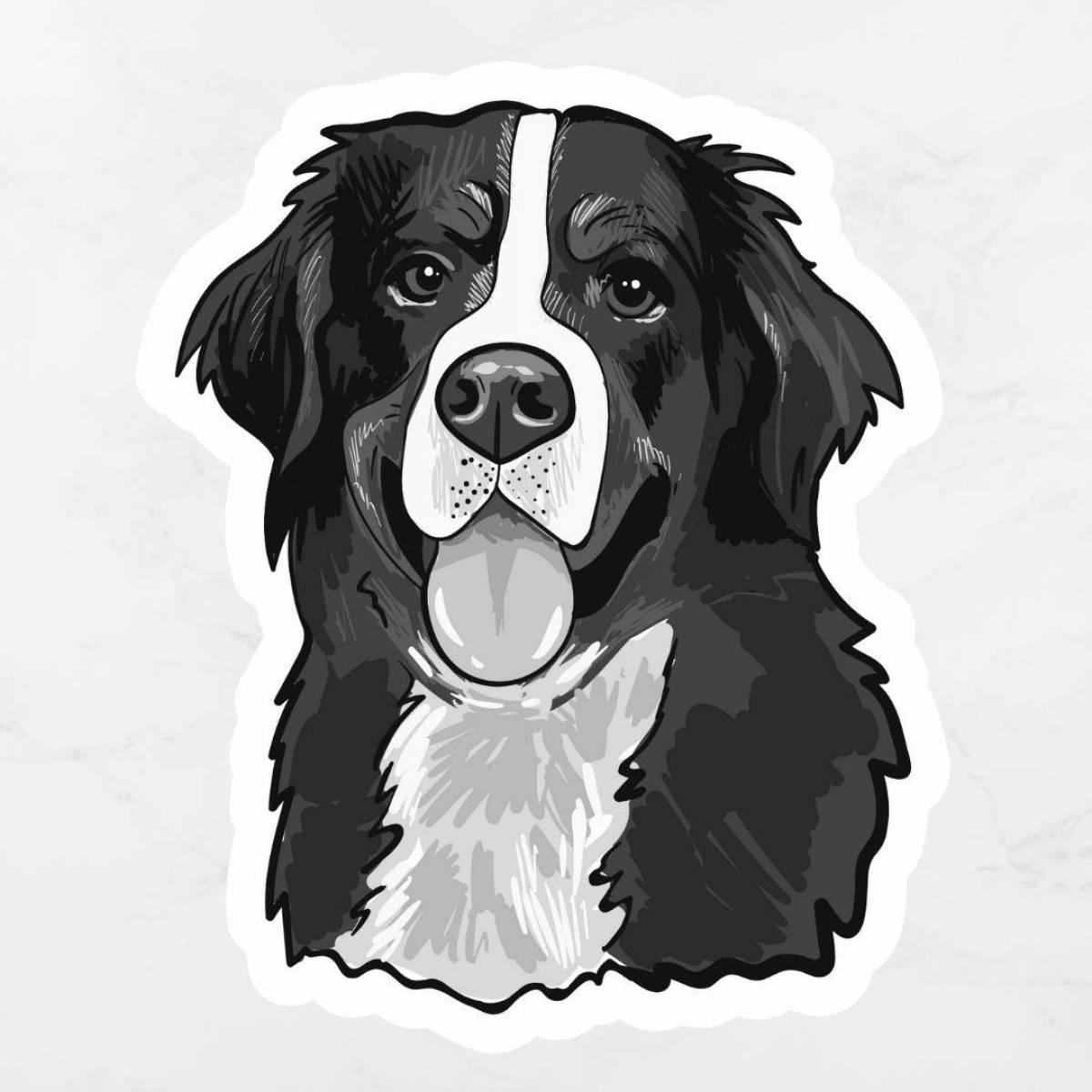 Wagning Bernese Mountain Dog coloring page
