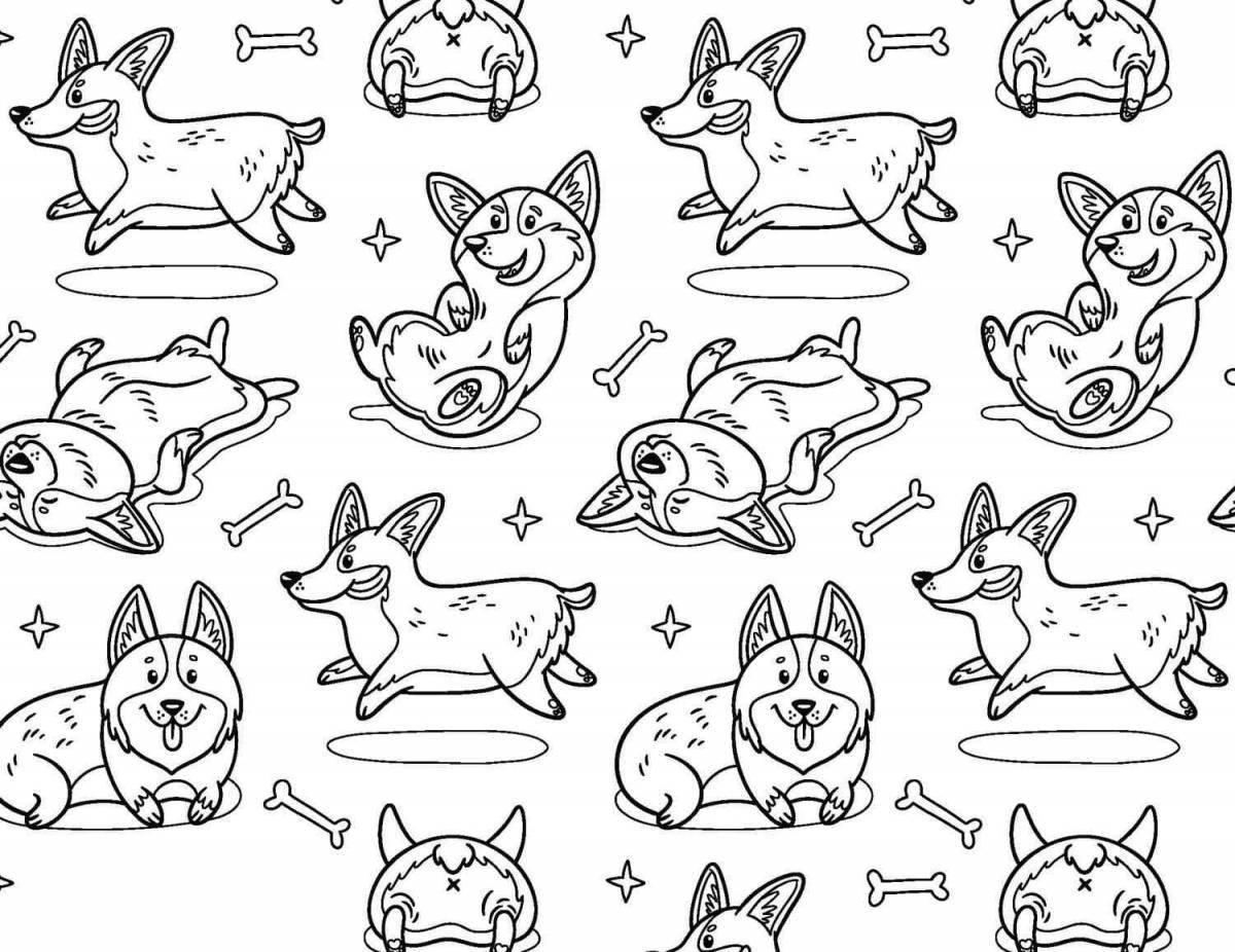 Cute cute corgi coloring pages