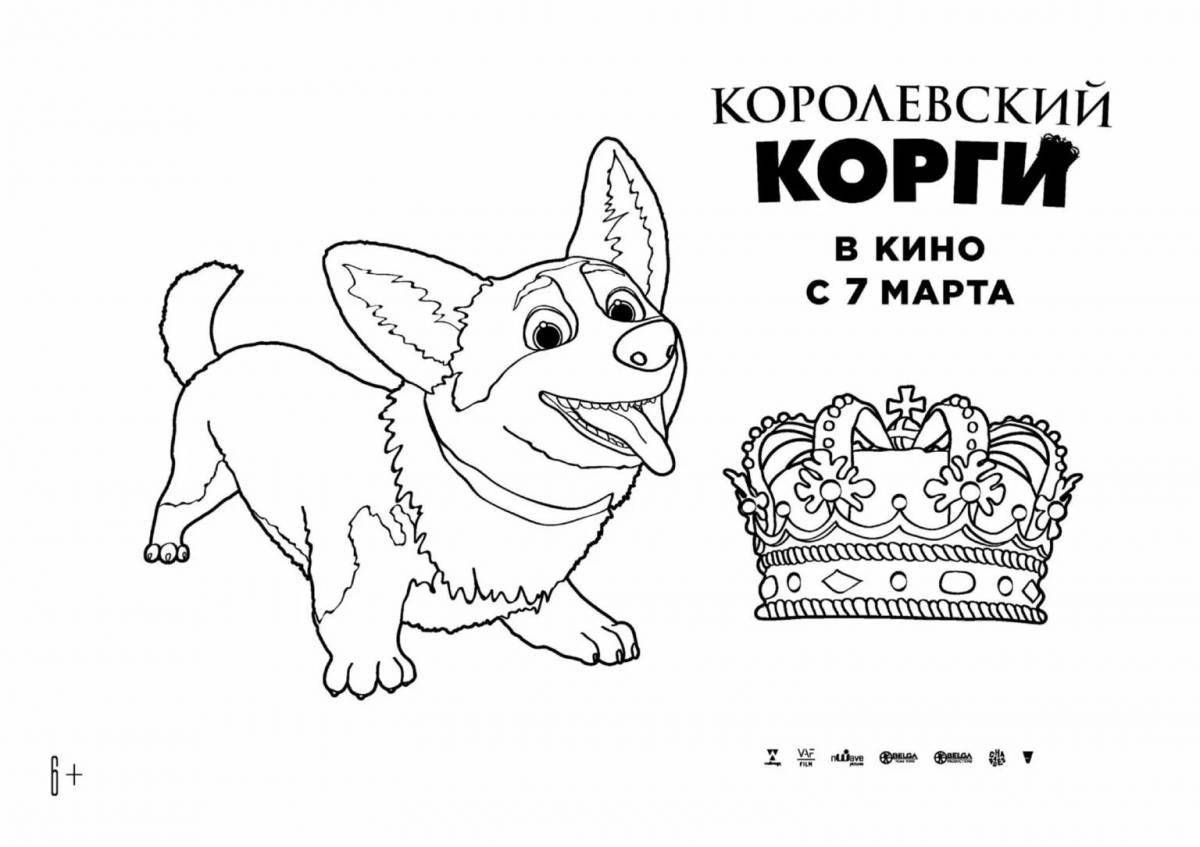 Cute corgi coloring page