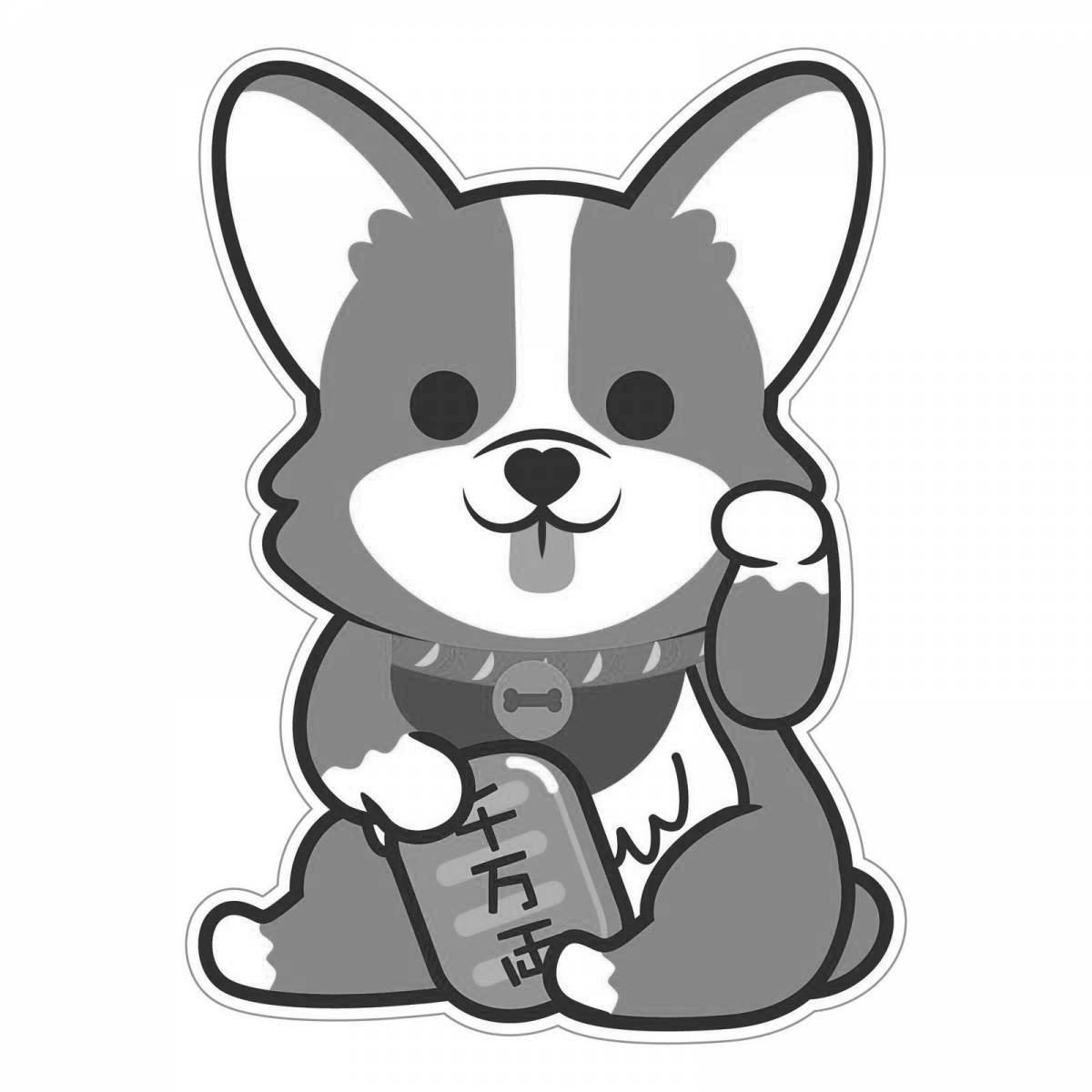 Colouring cute corgis in love