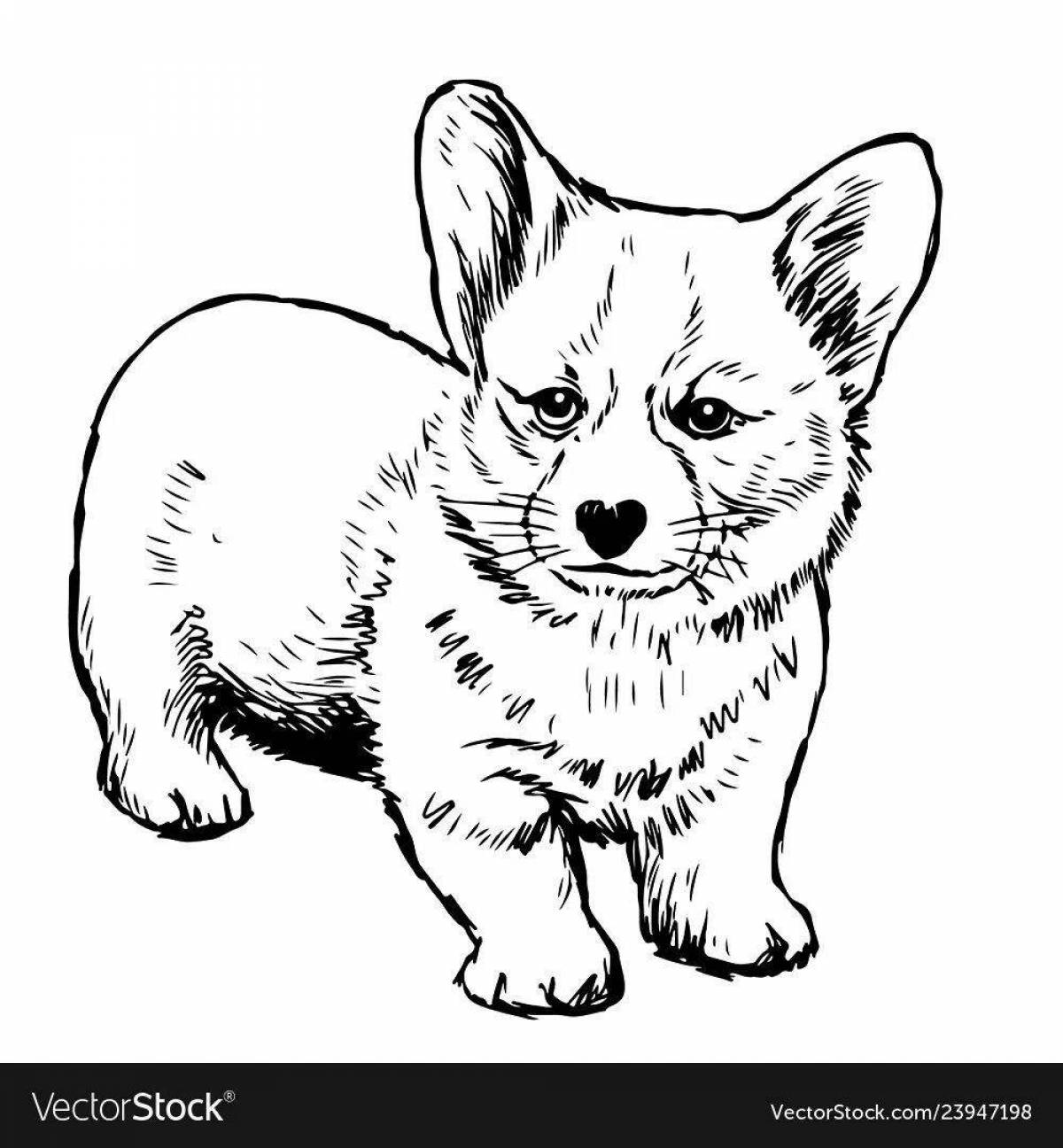 Cute corgi coloring pages