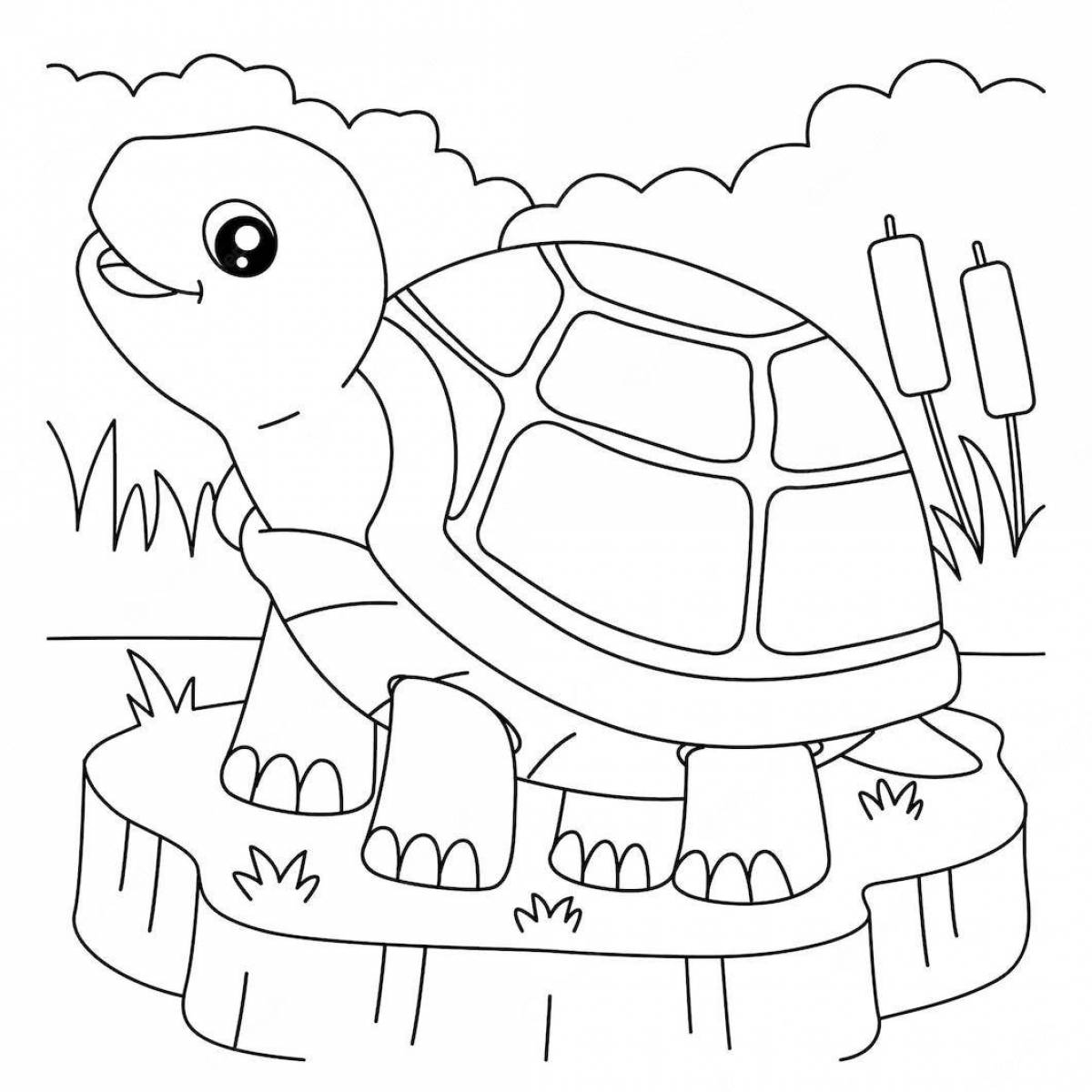 Vibrant minecraft turtle coloring page